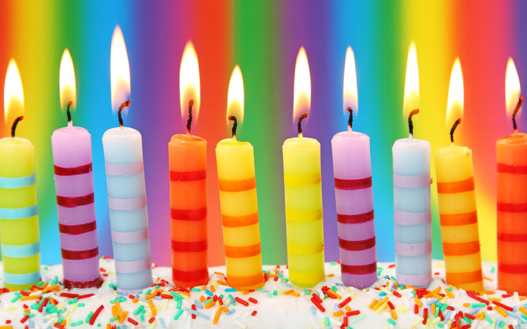 Colorful birthday candle